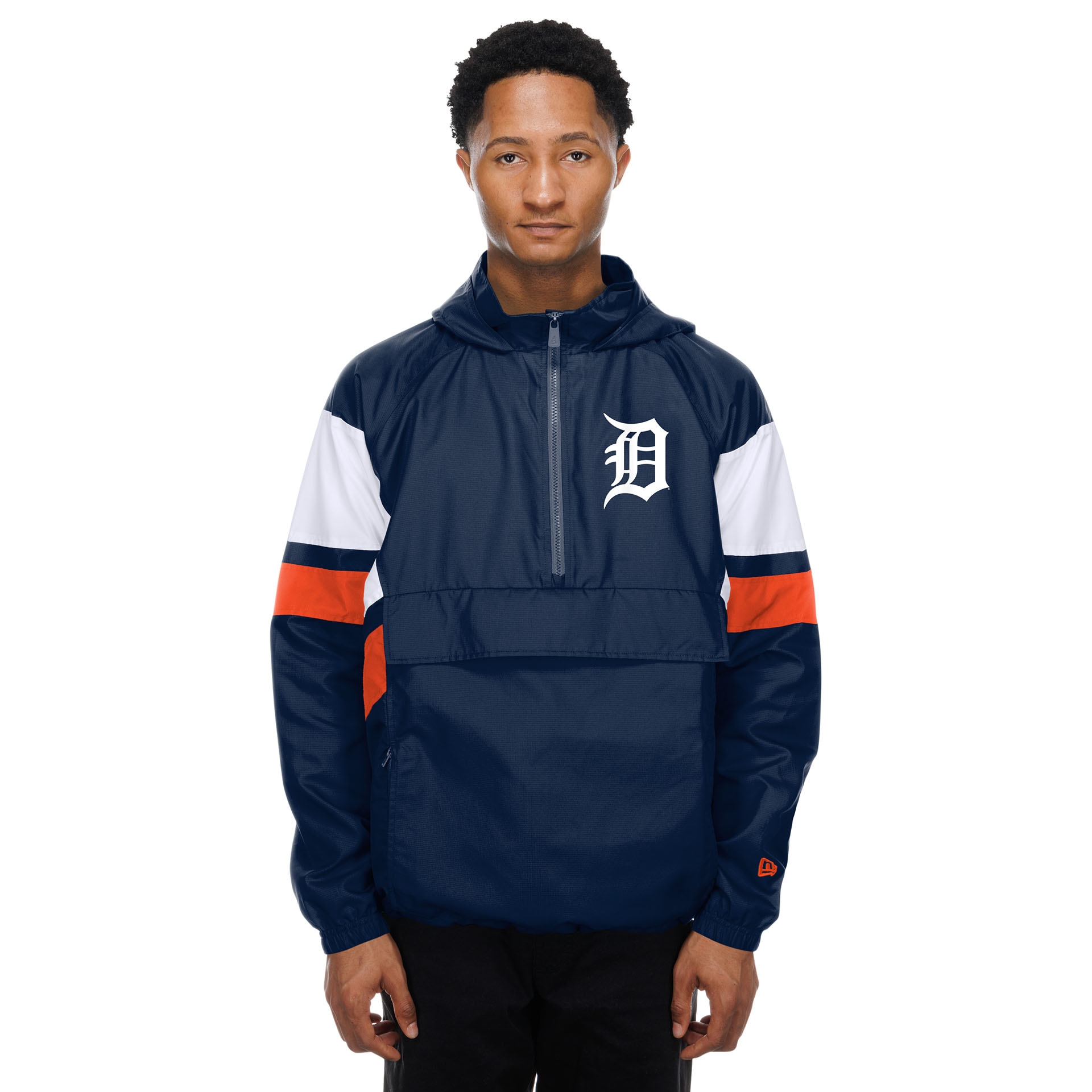 Detroit Tigers MLB Quarter Zip Windbreaker Jacke Navy