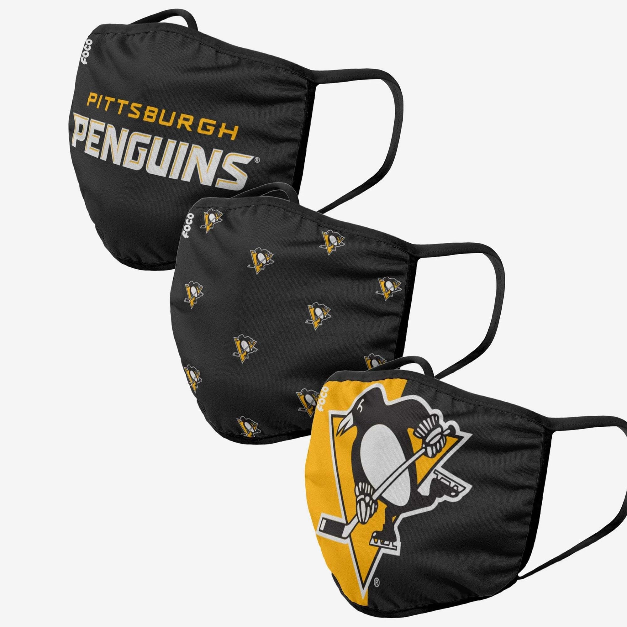 Pittsburgh Penguins NHL Face Mask Mundschutz MNS (3er-Pack)
