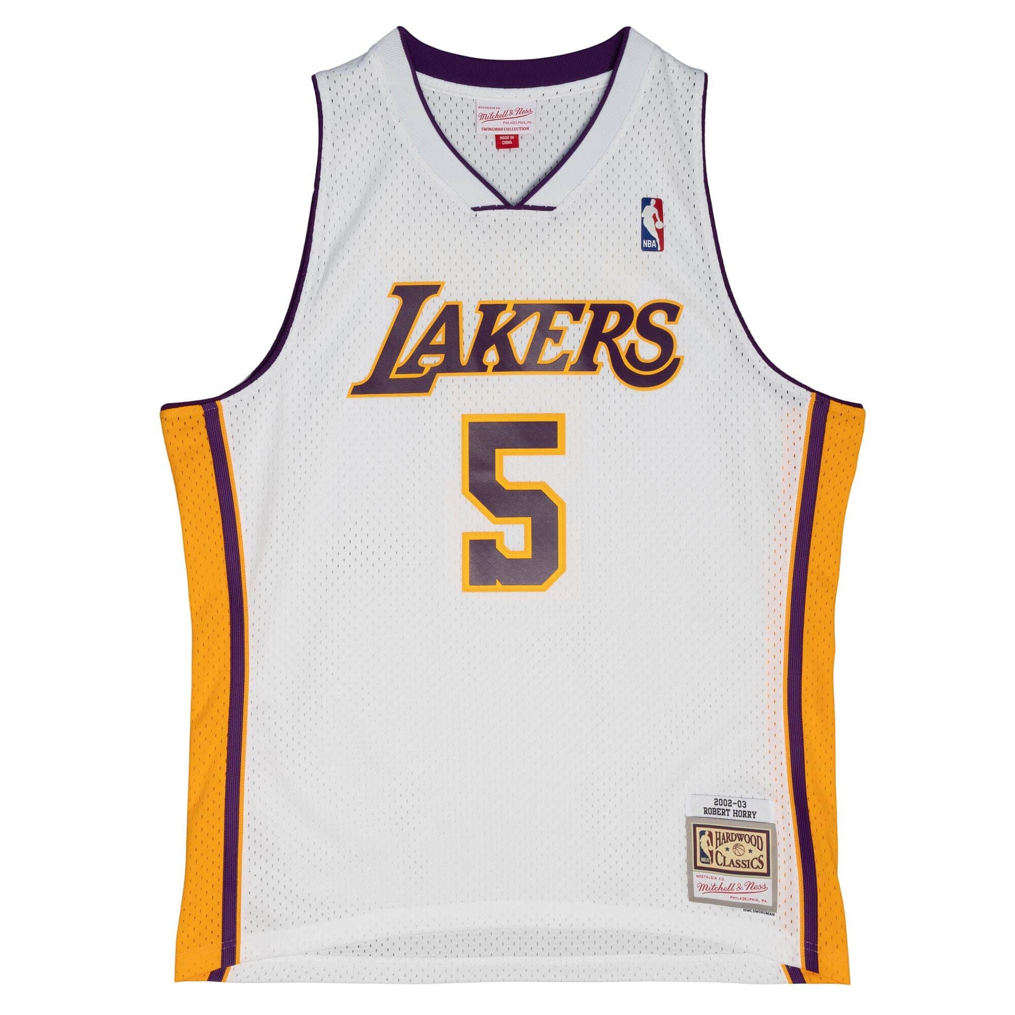 Robert Horry #5 Los Angeles Lakers 2002-03 Mitchell & Ness Swingman NBA Trikot Weiß