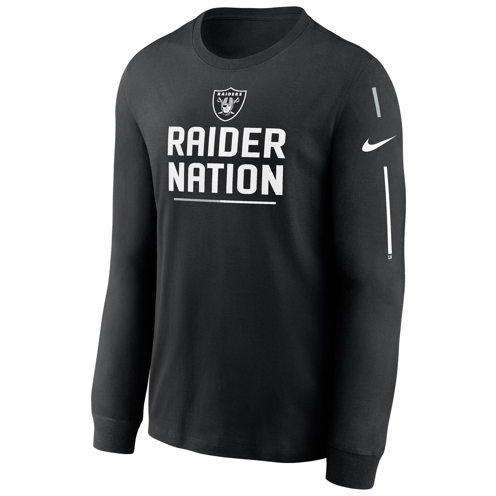 Las Vegas Raiders Team Slogan Nike Long Sleeve Shirt Schwarz