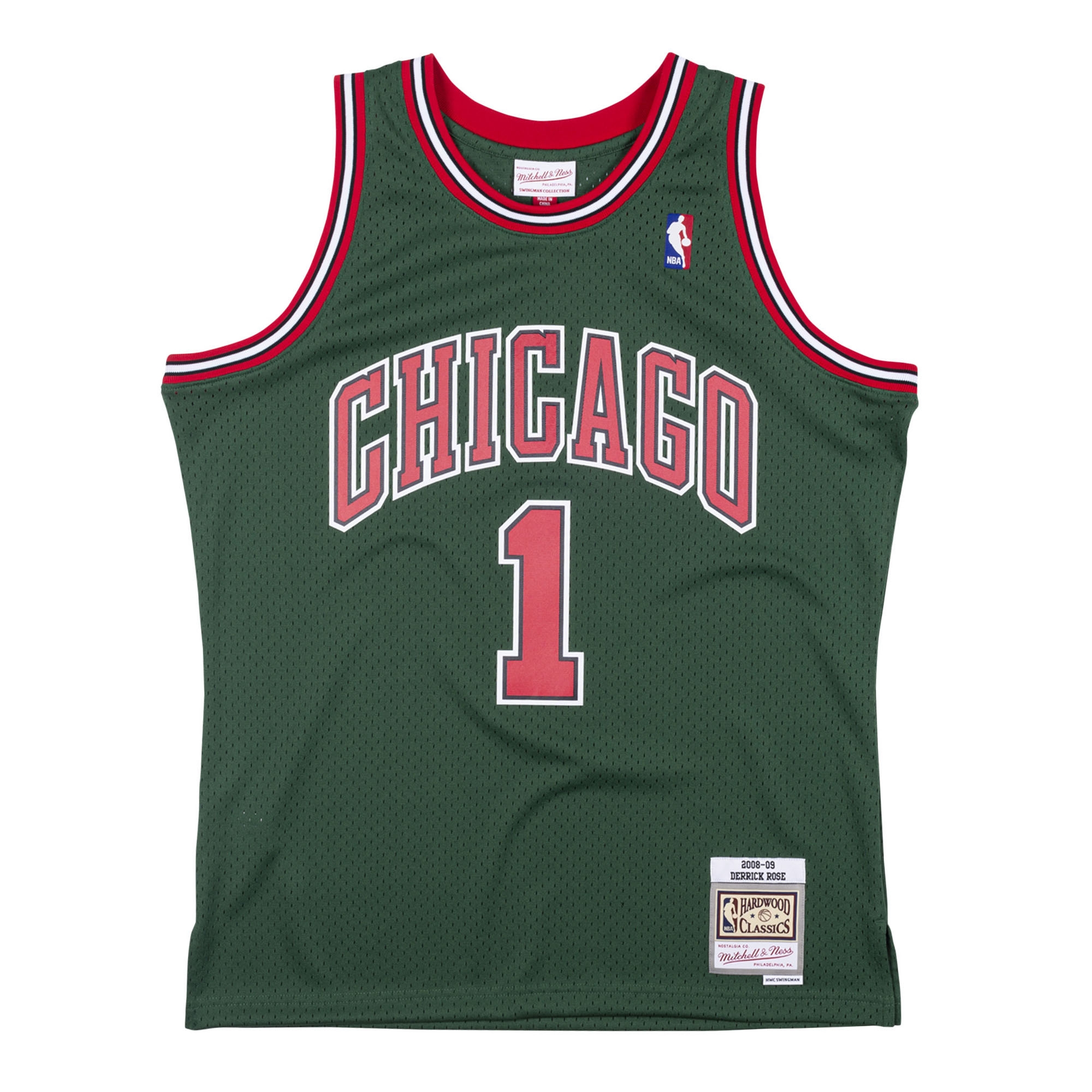Derrick Rose #1 Chicago Bulls 2008-09 Green Week Swingman NBA Trikot