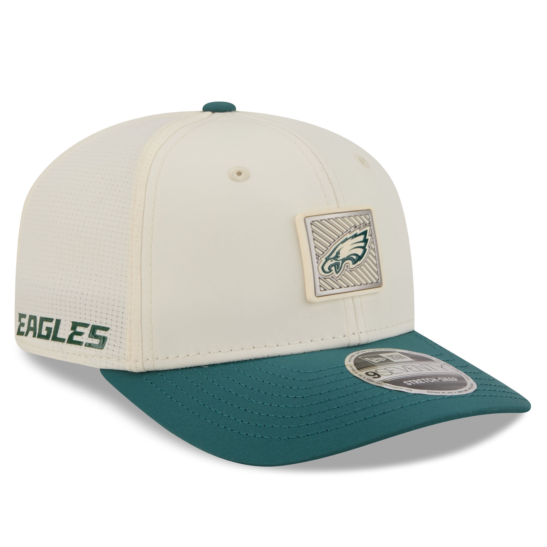 Philadelphia Eagles 2026 NFL Training Camp 9SEVENTY Stretch-Snap Cap Cream/Green