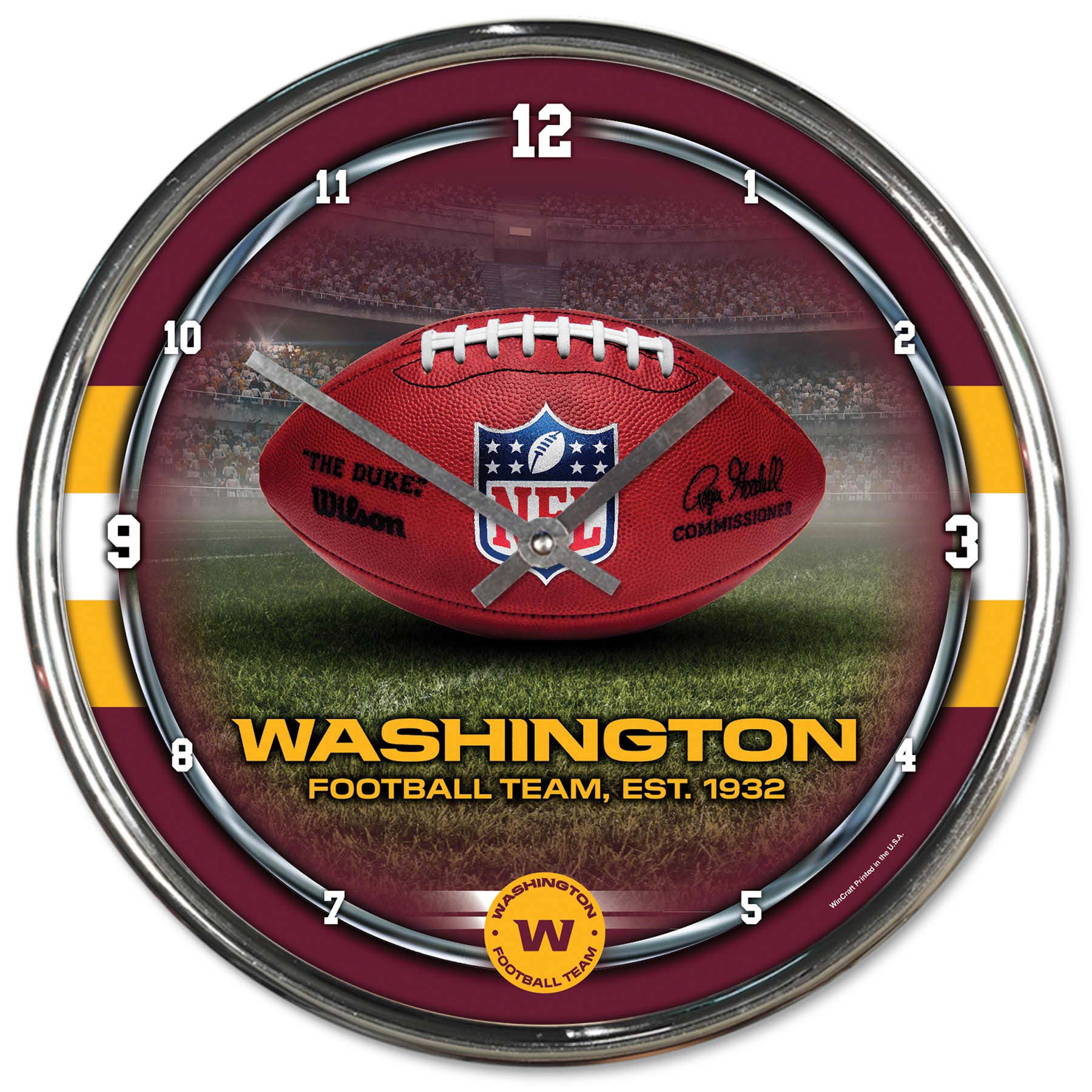 Washington Football Team WinCraft Chrome NFL Wanduhr
