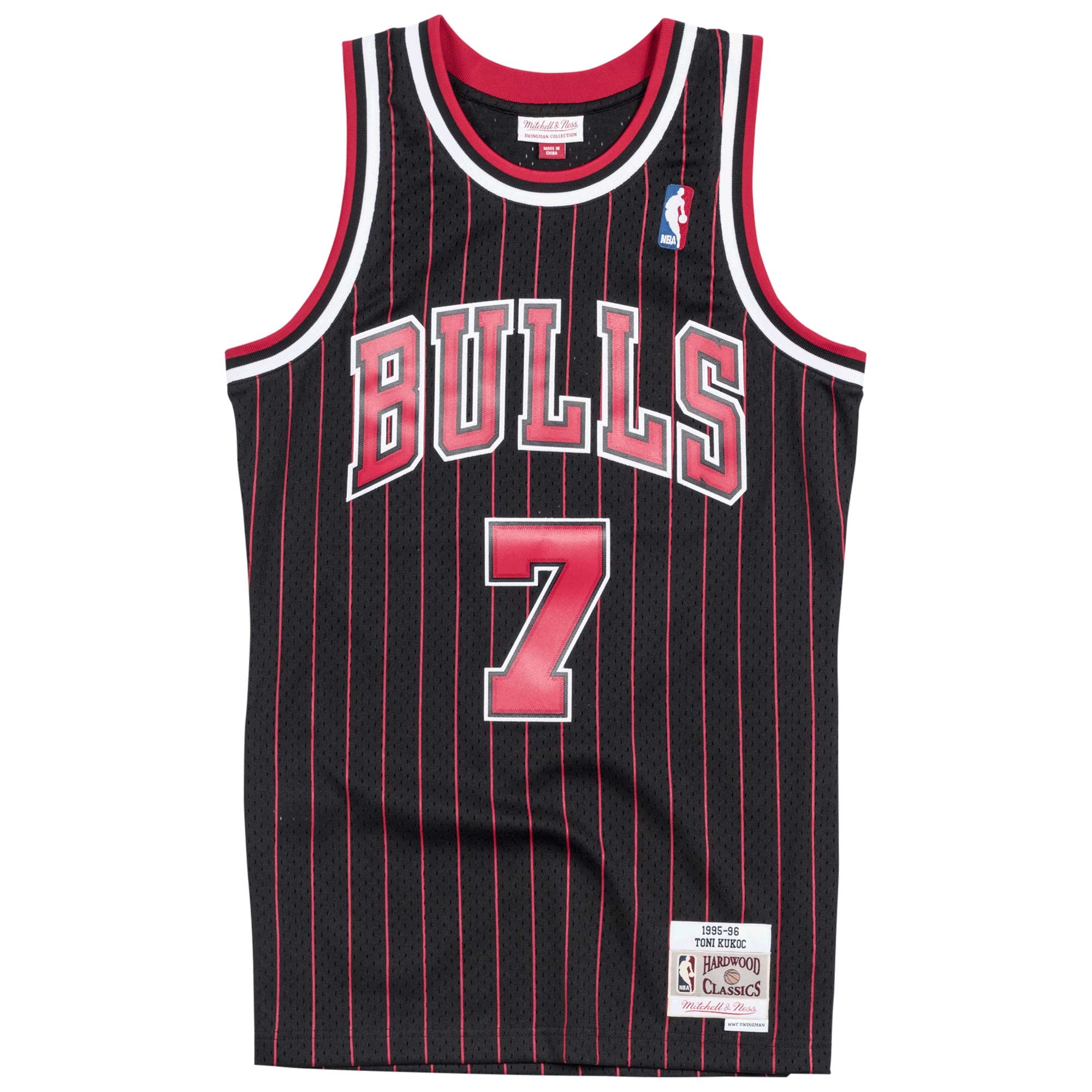 Toni Kukoc #7 Chicago Bulls 1995-96 Mitchell & Ness Swingman NBA Trikot Pinstripe